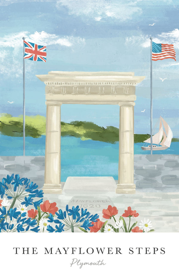 Print - WF980P - The Mayflower Steps Framed Print - The Mayflower Steps Art Print - Whistlefish