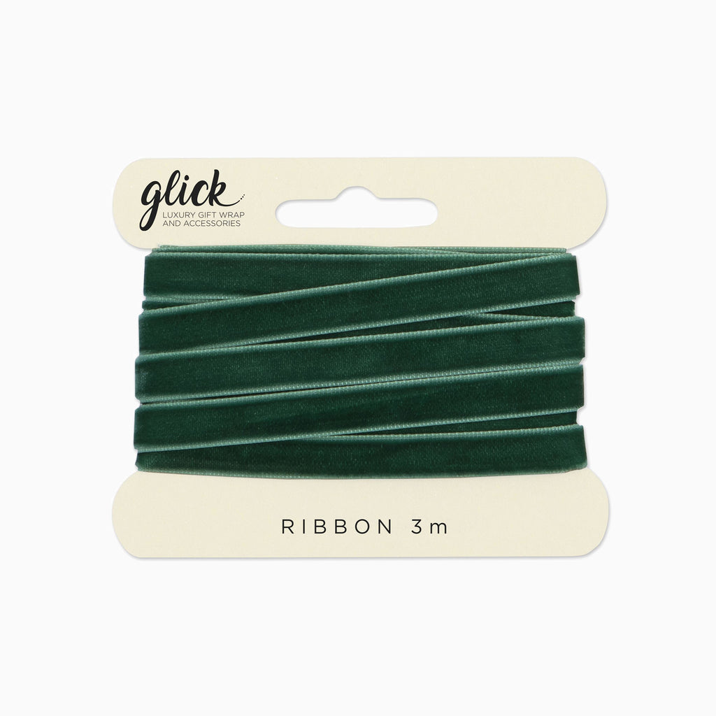 Ribbon-RV17 - Velvet Green Ribbon (3m)-Glick