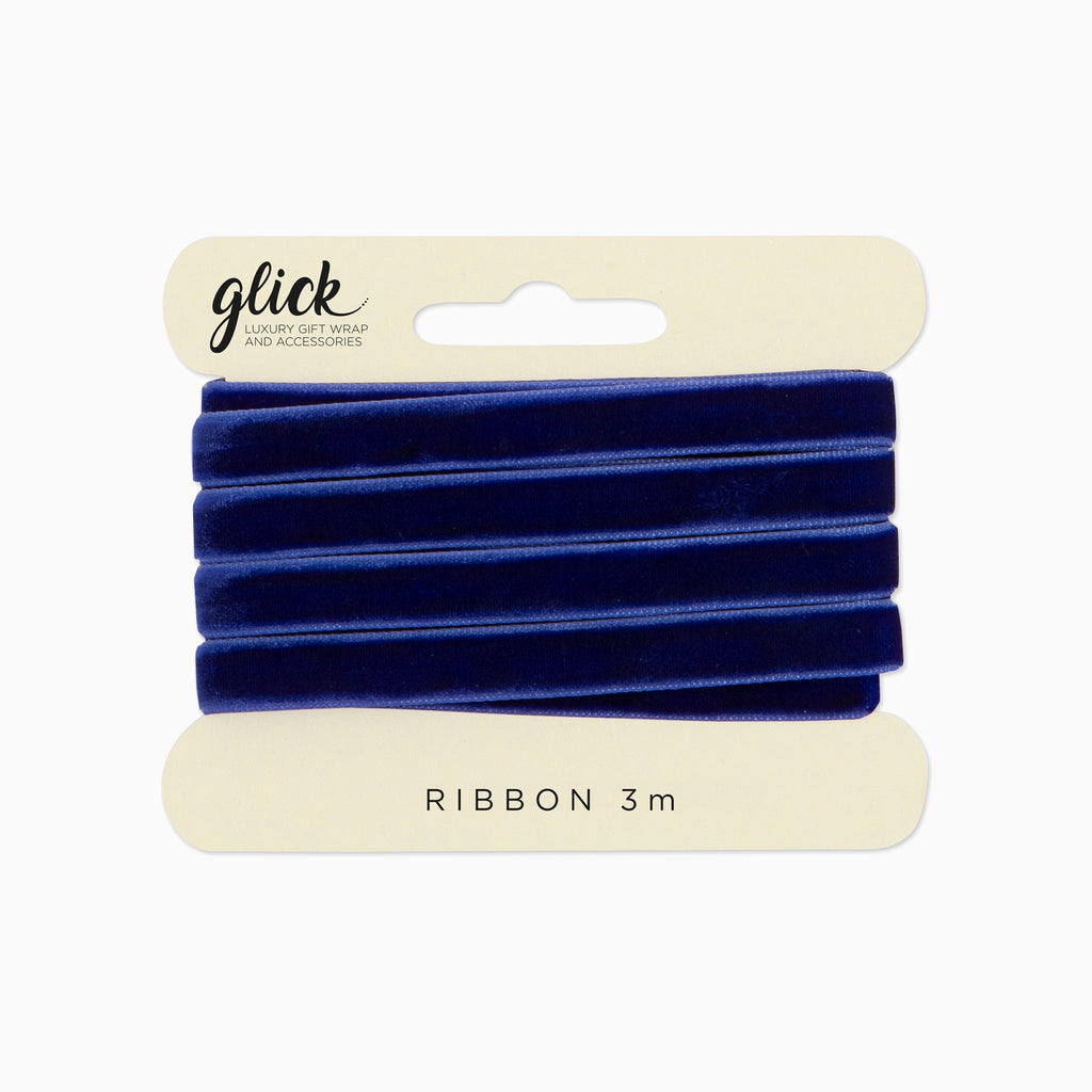 Ribbon-RV19 - Velvet Navy Ribbon (2m)-Glick