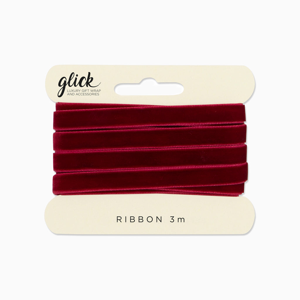Ribbon-RV20 - Velvet Red Ribbon (3m)-Glick