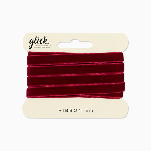 Ribbon-RV20 - Velvet Red Ribbon (3m)-Glick