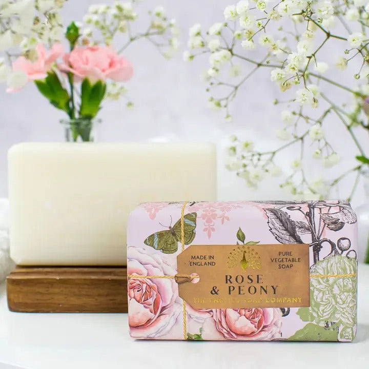 Soap-SS0009 - Rose and Peony Soap-The English Soap Company