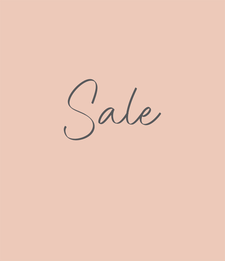 The word "Sale" in grey on a pink background