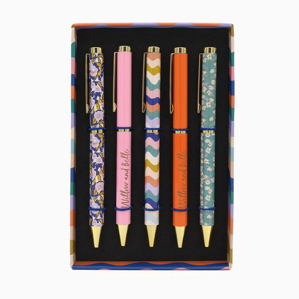 Set of Pens-RFS15241 - Willow and Belle Ballpoint Pens 5 Set-Robert Frederick