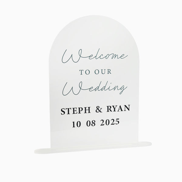 Sign-HBMW100 - Welcome To Our Wedding Acrylic Sign-Hootyballoo
