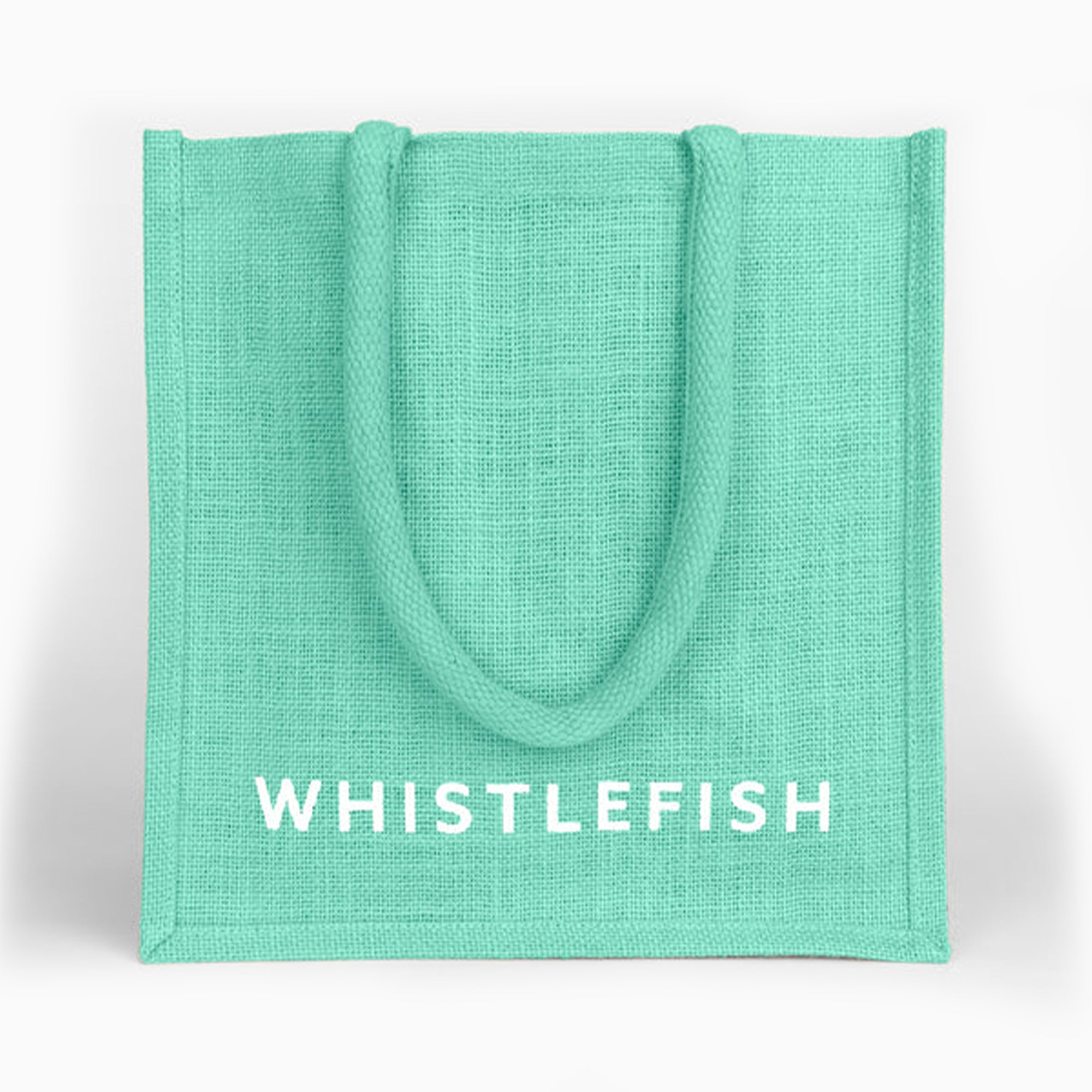 Jute Bag-JB189 - Aqua Small Jute Bag-Whistlefish