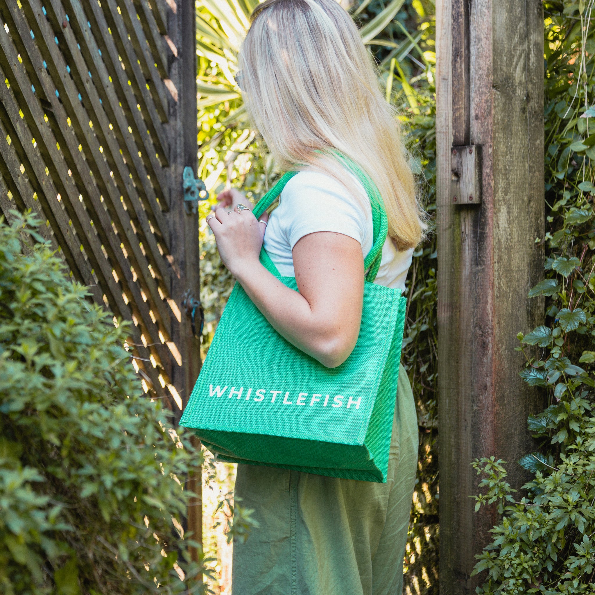 Small Jute Bag-JB195 - Apple Green Small Jute Bag-Whistlefish