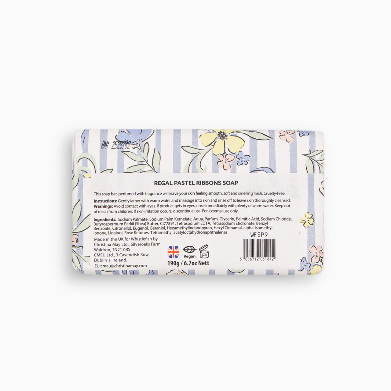 Soap-WFSP9 - Regal Pastel Ribbons Rose Soap-Whistlefish