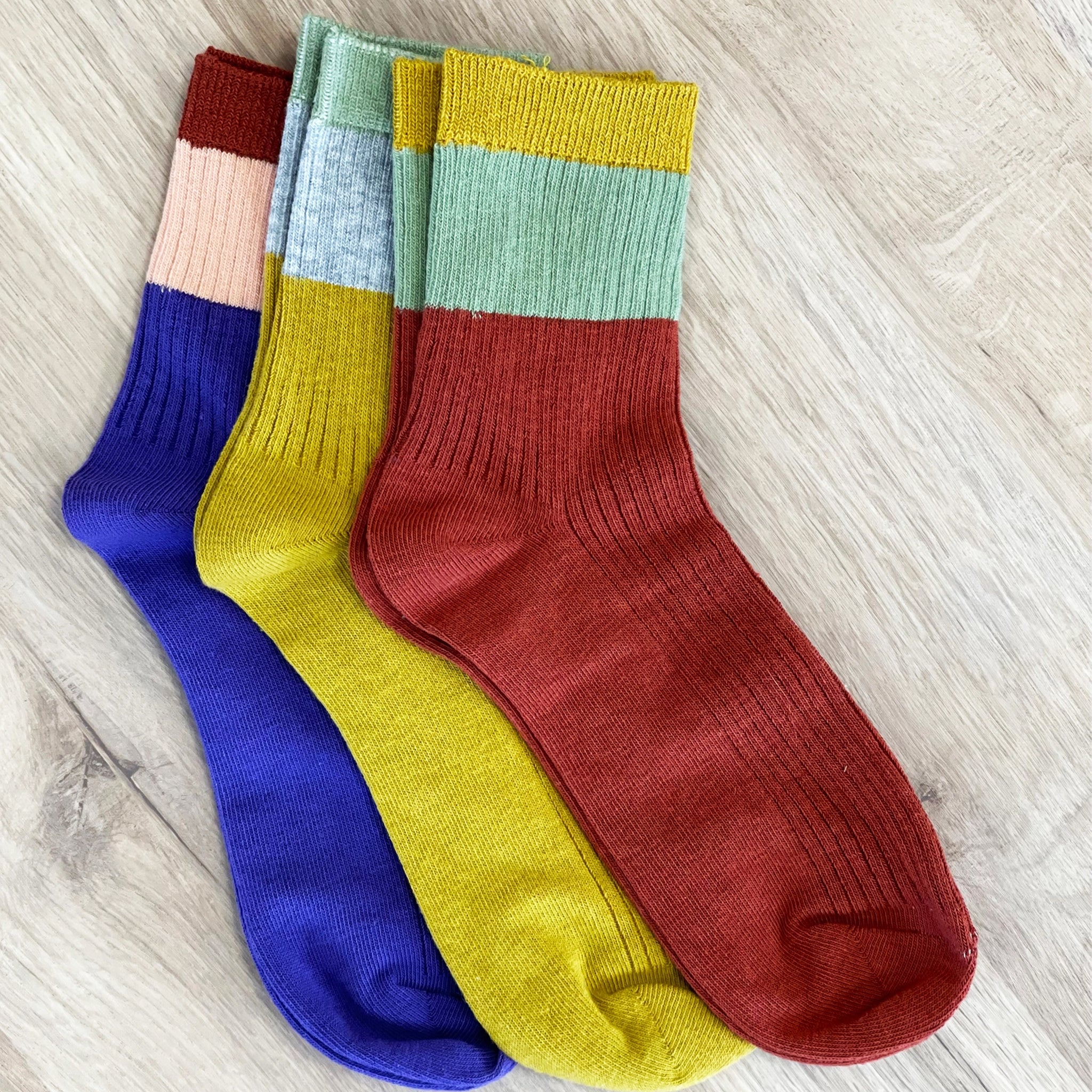 Socks-WFSS01 - (Set of 3) Autumnal Shade Ankle Socks-Whistlefish