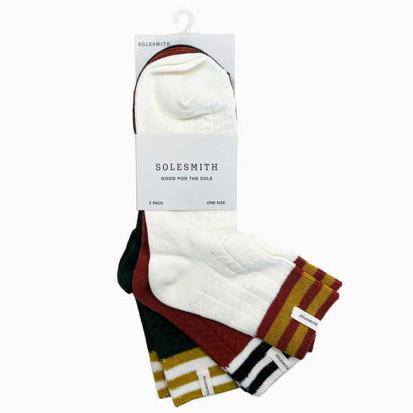 Socks-WFSS04 - (Set of 3) Striped Varisty Socks-Whistlefish