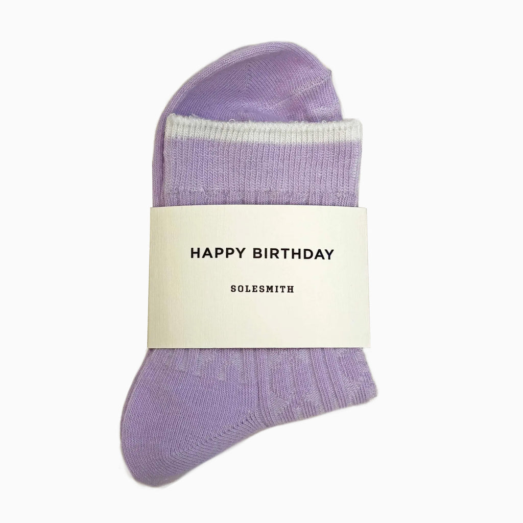 Socks-WFSS05 - Happy Birthday Lilac Socks-Whistlefish