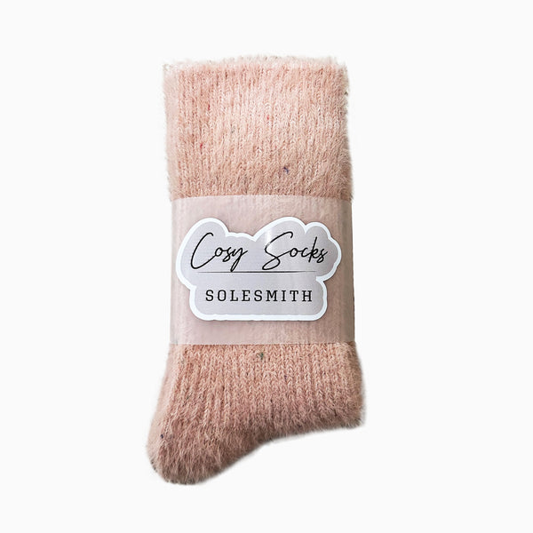 Socks-WFSS15 - Fluffy Luxury Pink Socks-Whistlefish