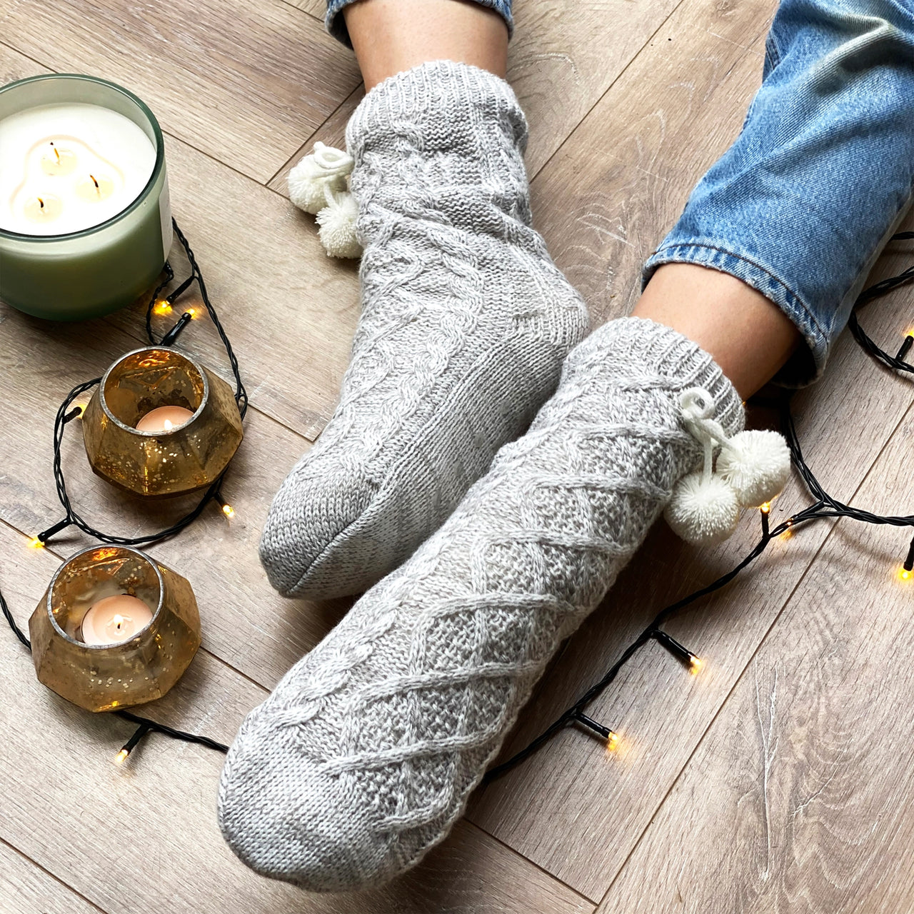 Socks-WFSS18 - Knitted Slipper Socks-Whistlefish