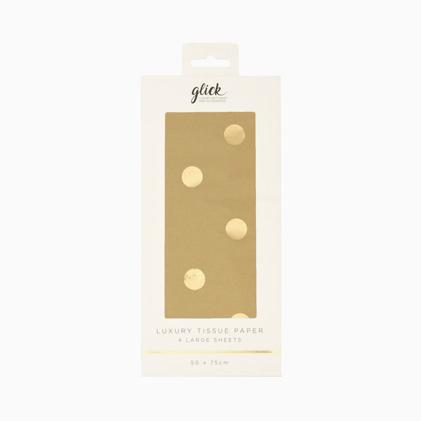Tissue Paper-TPA06 - Tissue Foil Dots Gold-Glick
