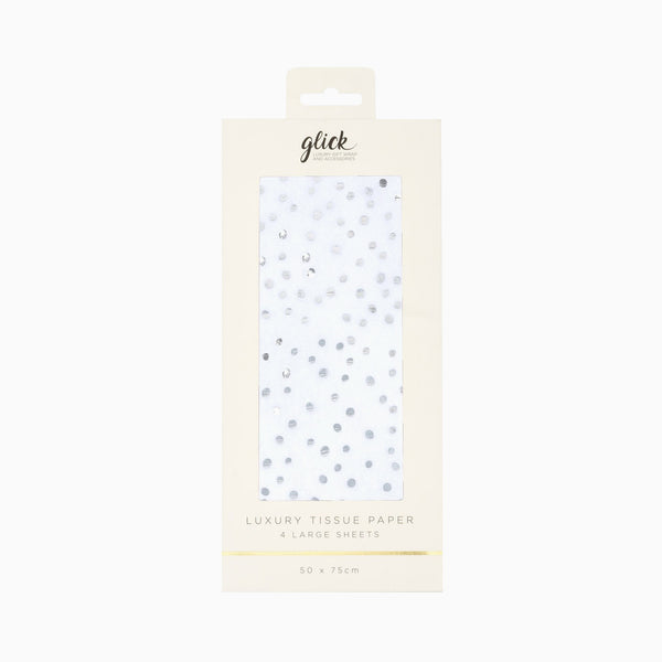 Tissue Paper-TPA10 - Tissue Foil Flecks White-Glick