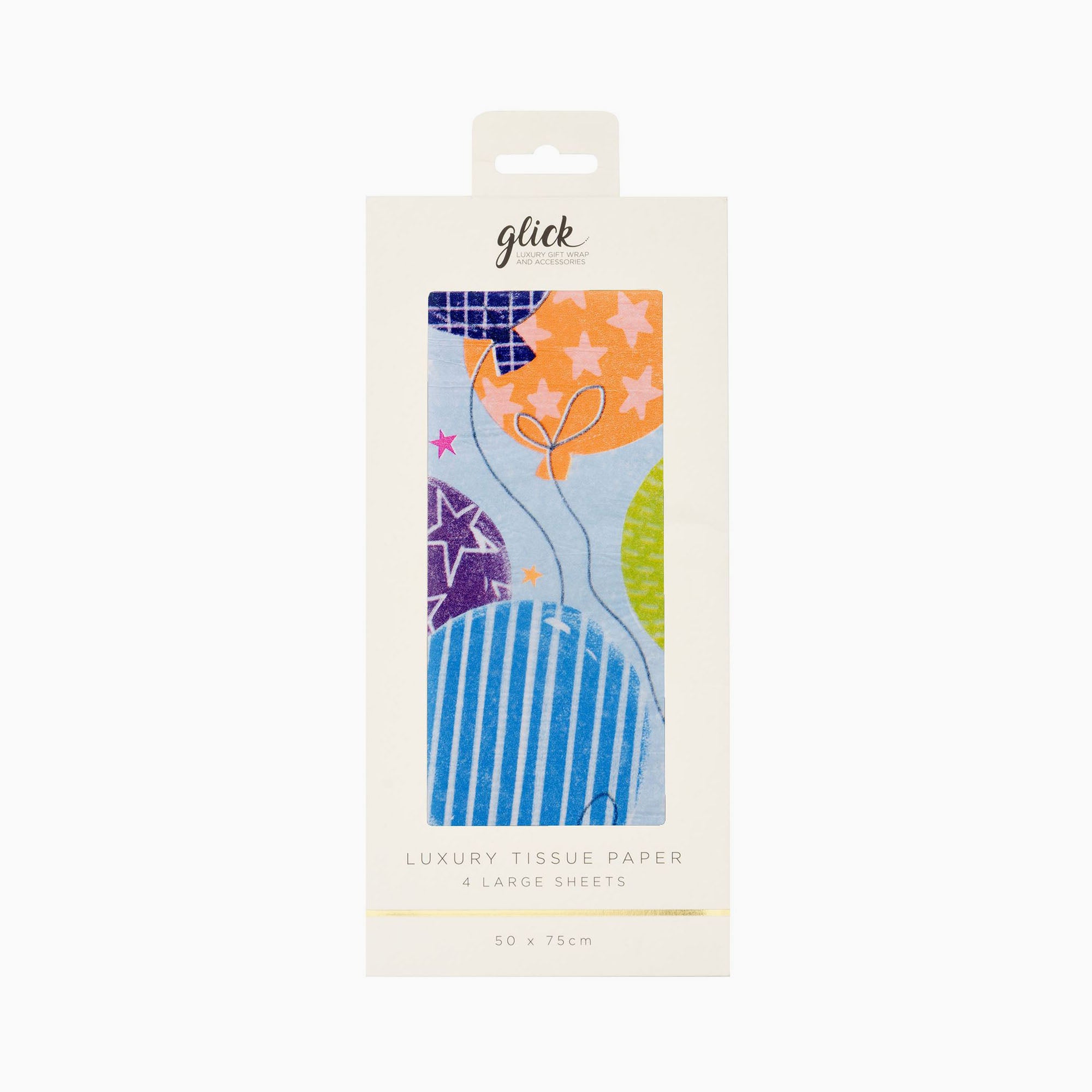 Tissue Paper-TPP2622 - Patterned Big Balloons Blue Tissue Paper-Glick