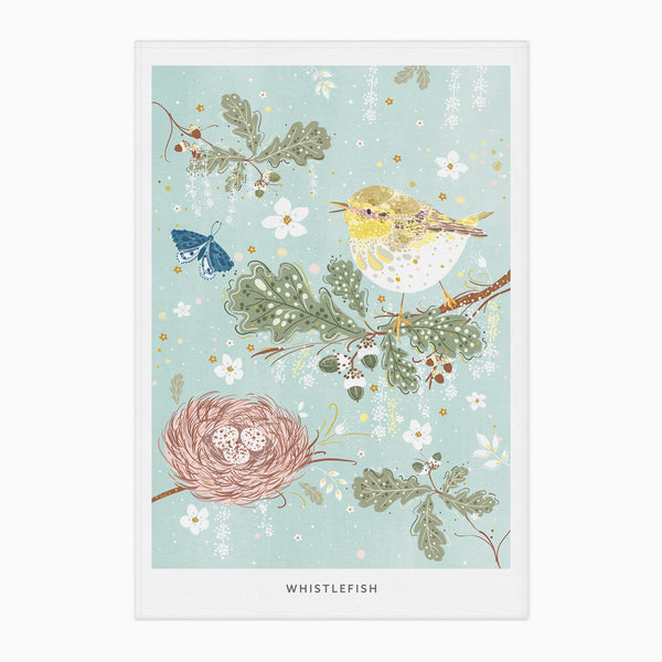 Tea Towel-CR2501TT - Celtic Rainforest Wren Tea Towel-Whistlefish