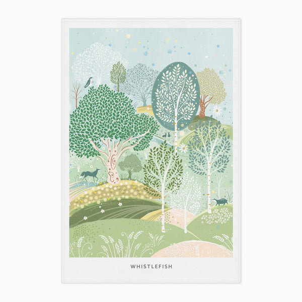 Tea Towel-CR2502TT - Celtic Rainforest Trees Tea Towel-Whistlefish