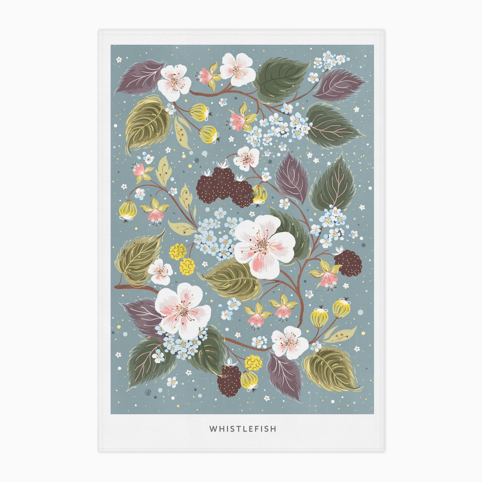 Tea Towel-CR2504TT - Celtic Rainforest Blackberry Tea Towel-Whistlefish