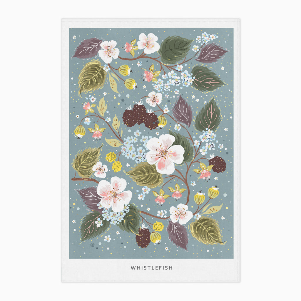 Tea Towel-CR2504TT - Celtic Rainforest Blackberry Tea Towel-Whistlefish