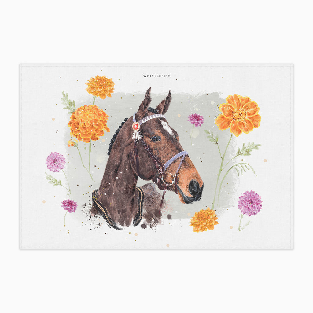 Tea Towel-EQ01TT - Grace & Gallop White Tea Towel-Whistlefish