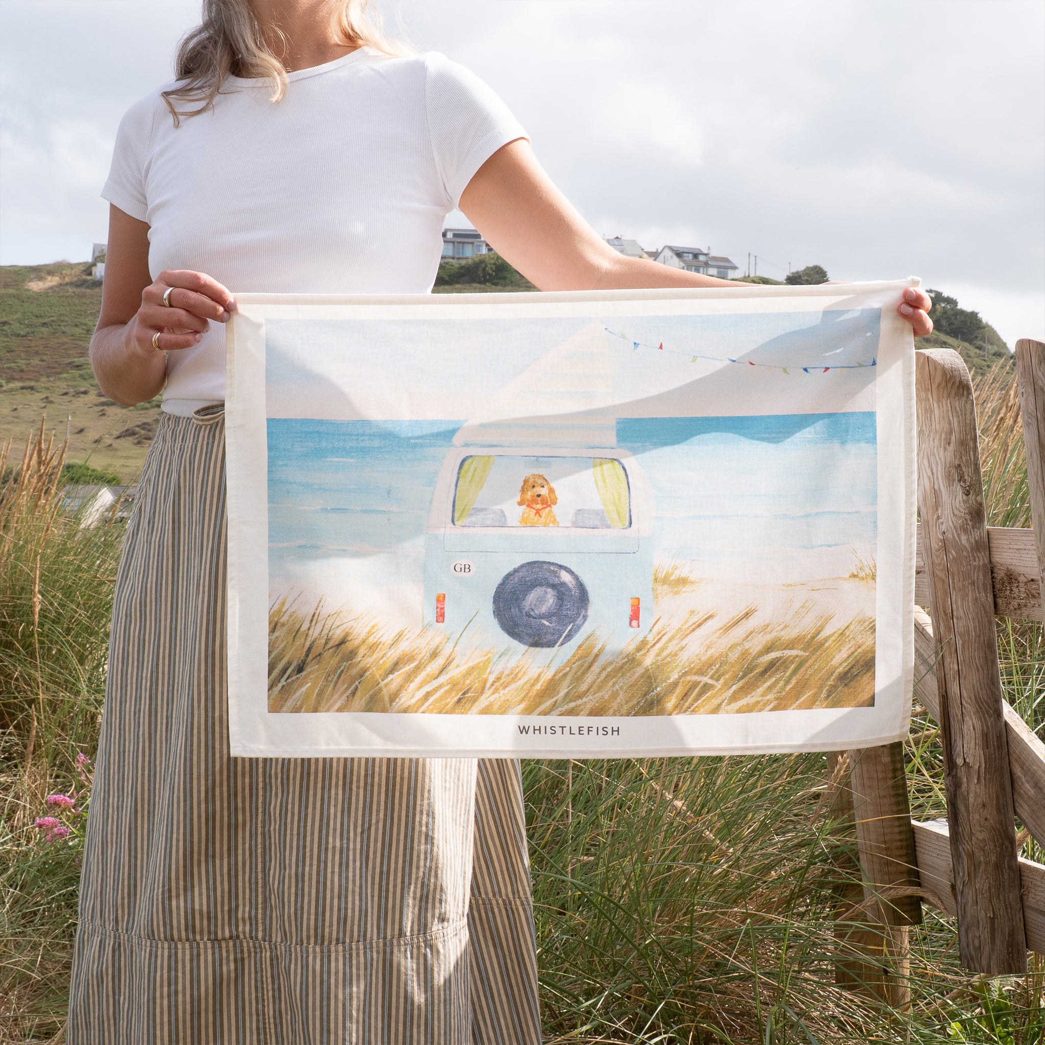 Tea Towel-HC11TT - Hannah Cole Camper Dogs Tea Towel-Hannah Cole