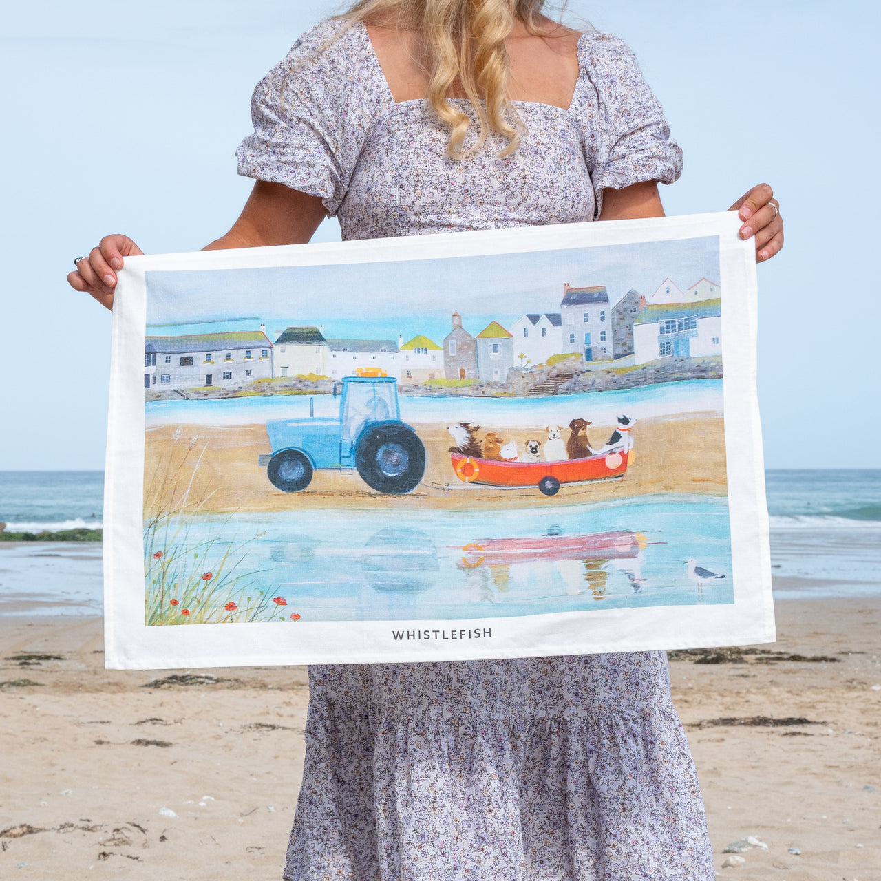 Tea Towel-HC13TT - Hannah Cole Beach Trip Tea Towel-Hannah Cole