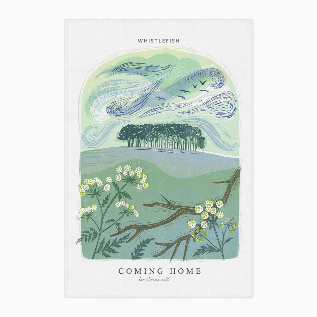 Tea Towel-WTT241 - Coming Home Arched Lino Tea Towel-Whistlefish