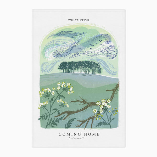 Tea Towel-WTT241 - Coming Home Arched Lino Tea Towel-Whistlefish