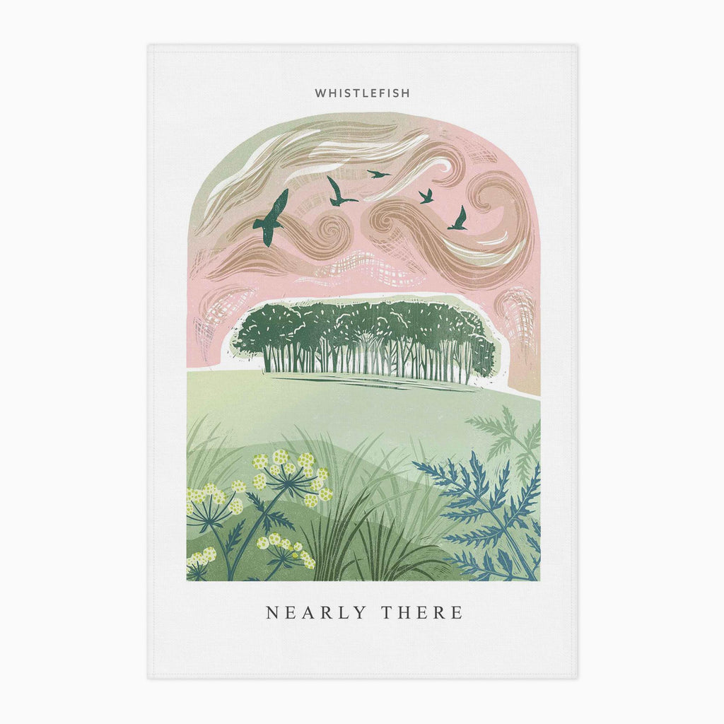 Tea Towel-WTT251 - Nearly There Arched Lino Tea Towel-Whistlefish