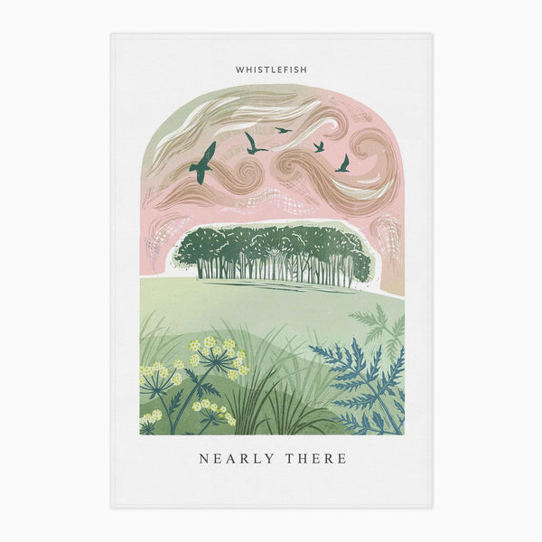 Tea Towel-WTT251 - Nearly There Arched Lino Tea Towel-Whistlefish