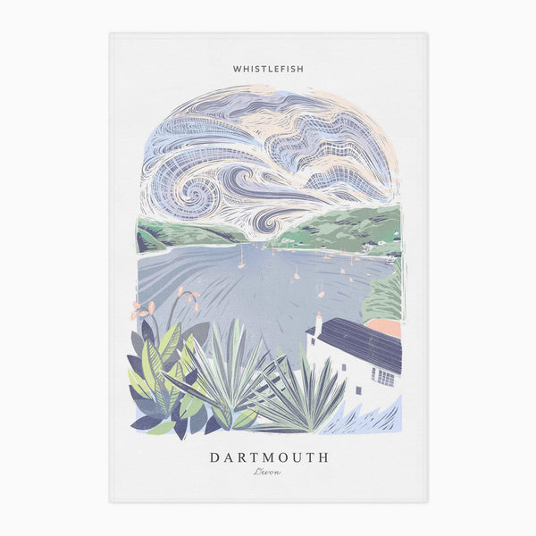 Tea Towel-WTT254 - Dartmouth Arched Lino Tea Towel-Whistlefish