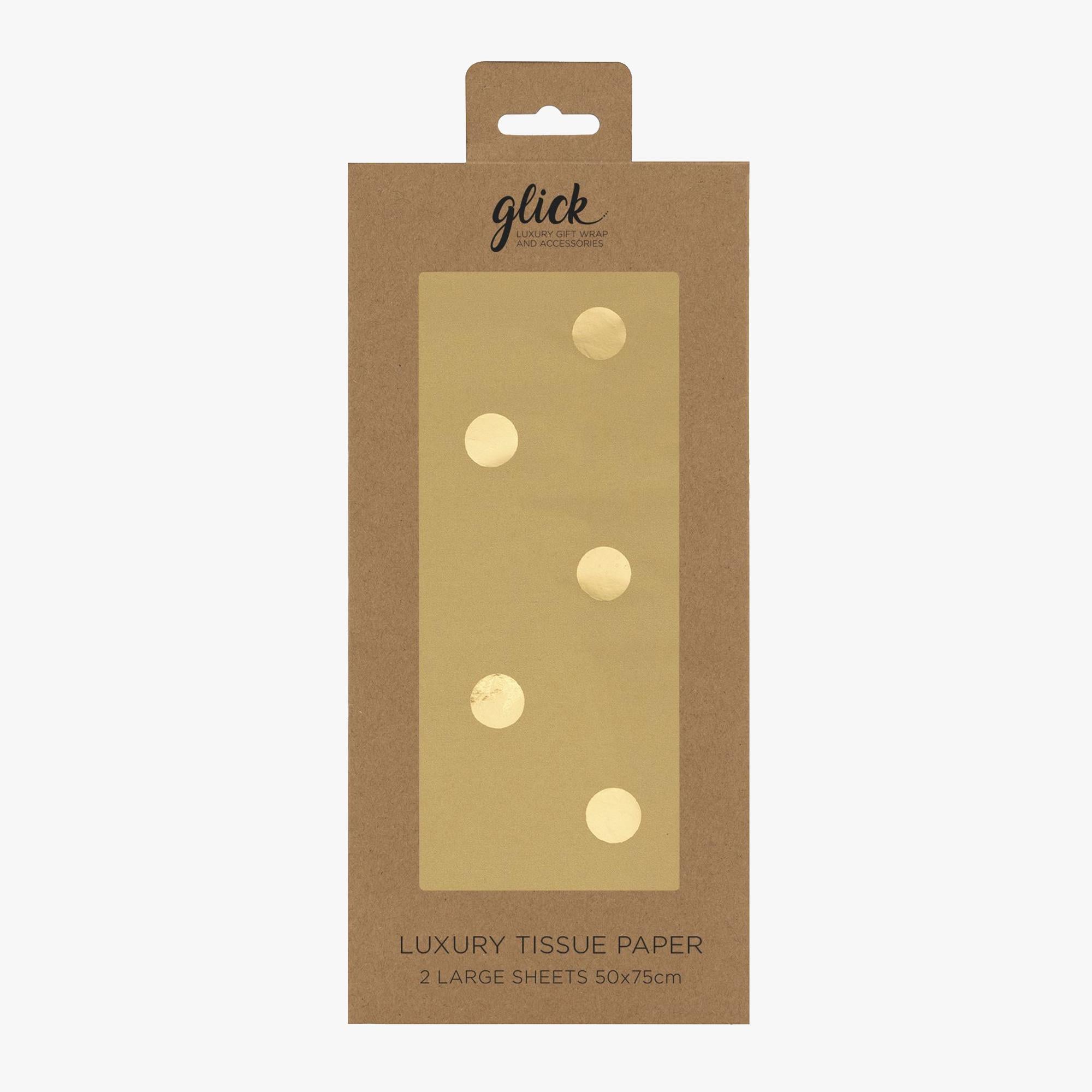 Tissue Paper-TPA06 - Foil Dots Gold Tissue Paper-Glick