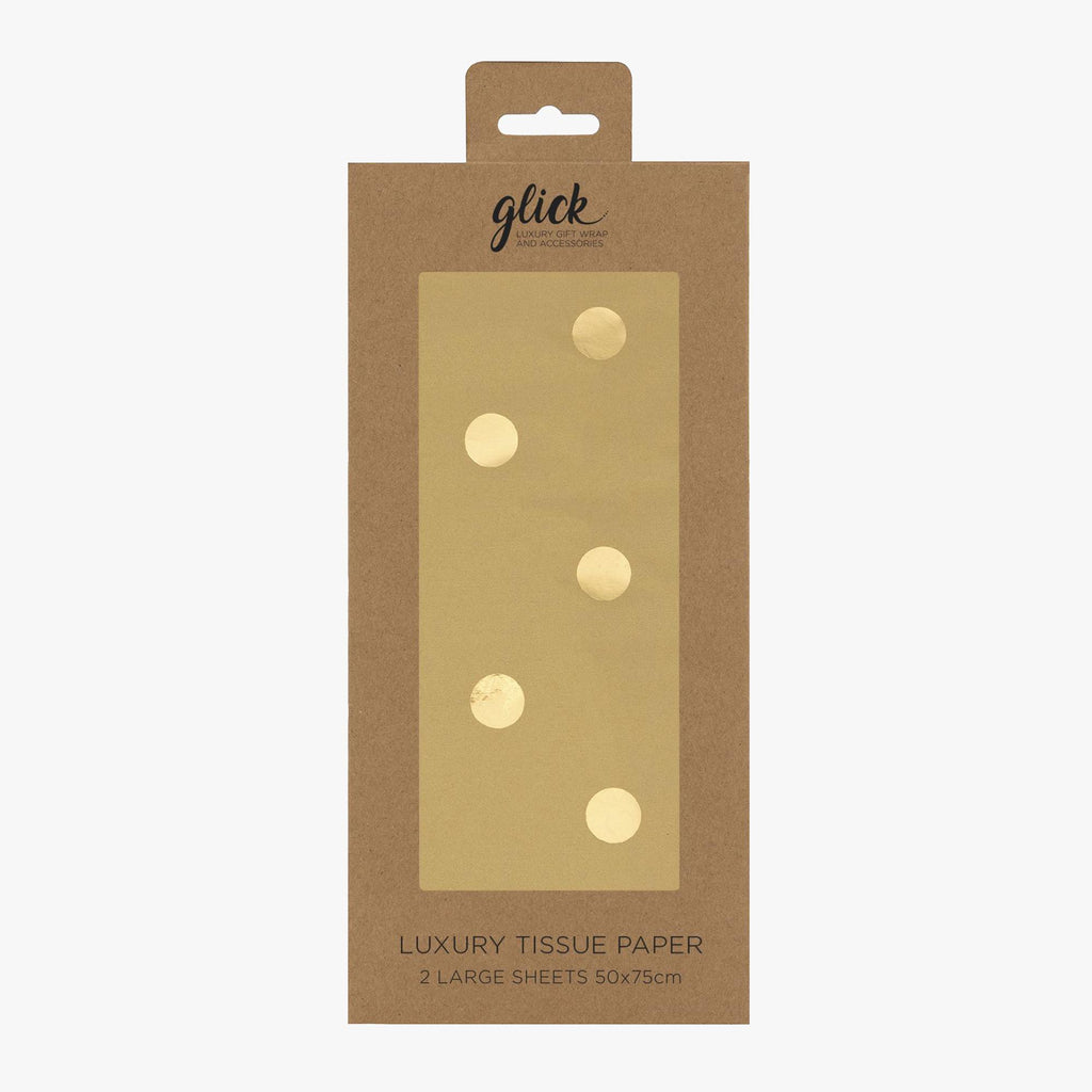 Tissue Paper-TPA06 - Foil Dots Gold Tissue Paper-Glick