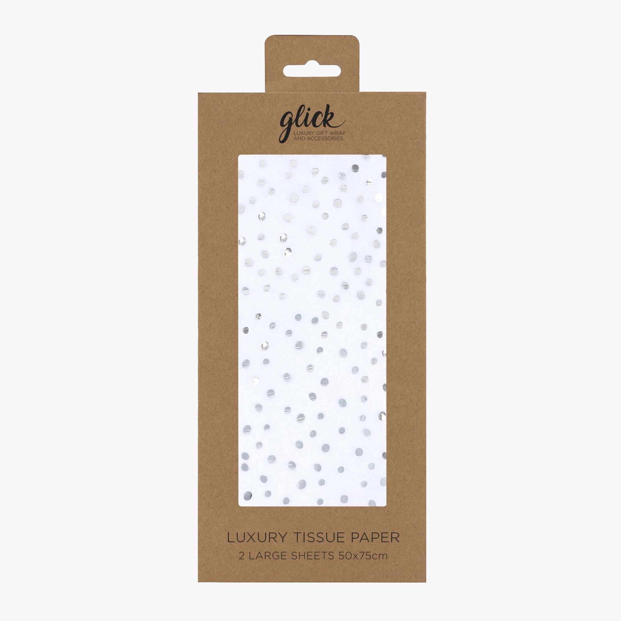 Tissue Paper-TPA10 - Foil Flecks White Tissue Paper-Glick