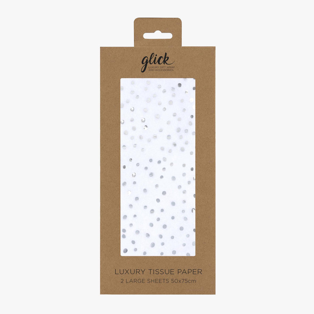 Tissue Paper-TPA10 - Foil Flecks White Tissue Paper-Glick
