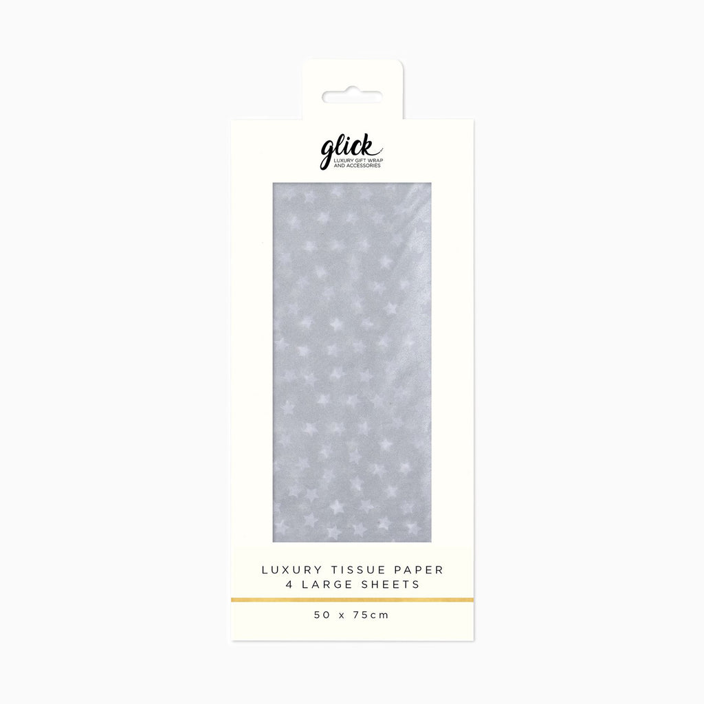 Tissue Paper-TPC20 - Silver Stars Tissue Paper-Glick