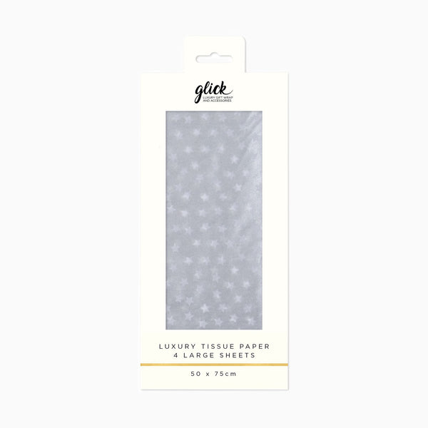 Tissue Paper-TPC20 - Silver Stars Tissue Paper-Glick