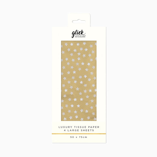 Tissue Paper-TPC21 - Gold Stars Tissue Paper-Glick