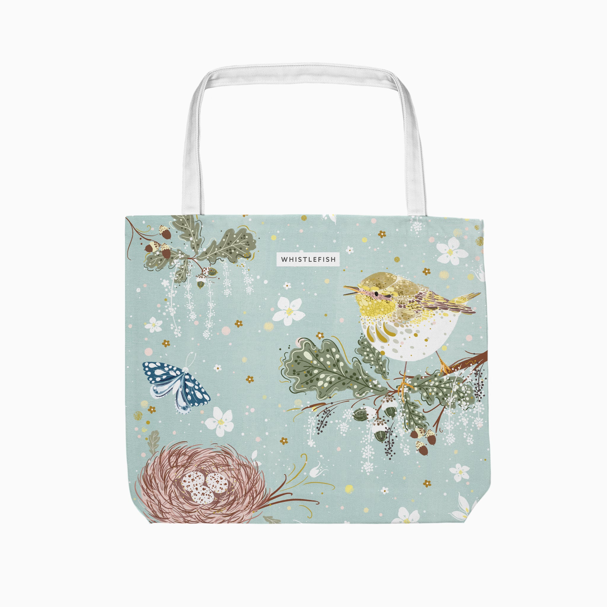 Tote Bag-CR2501TB - Celtic Rainforest Wren Tote Bag-Whistlefish