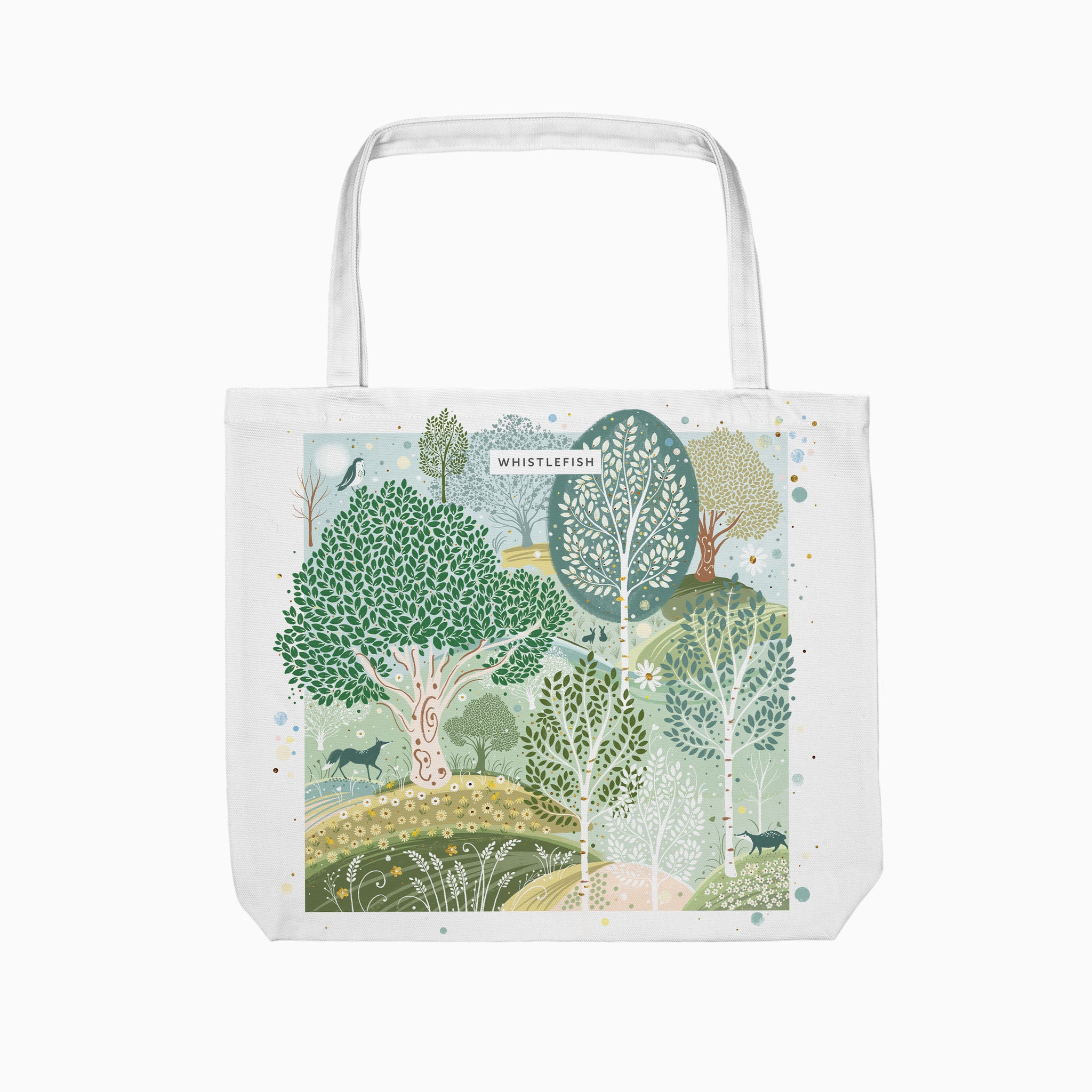 Tote Bag-CR2502TB - Celtic Rainforest Trees Tote Bag-Whistlefish