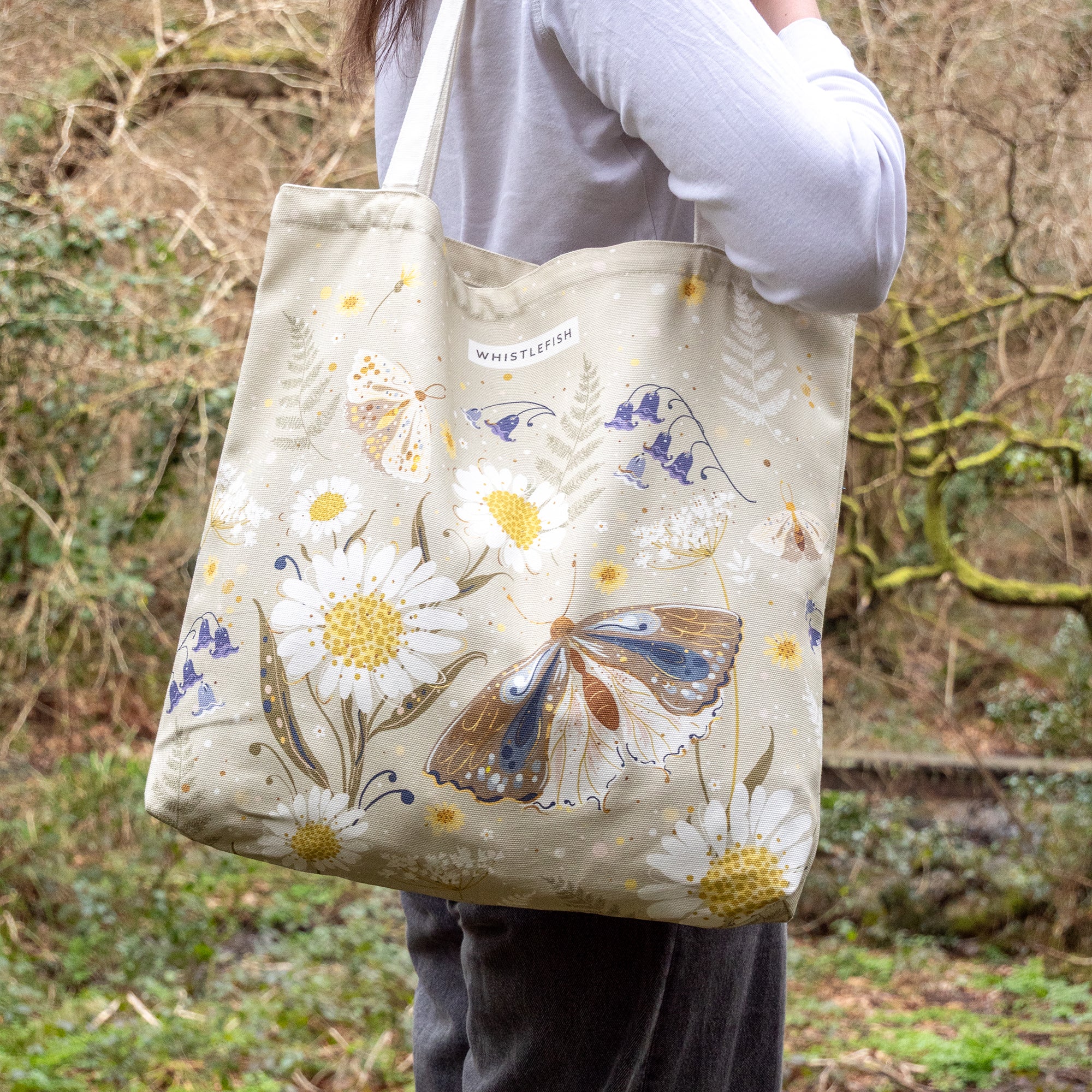 Tote Bag-CR2503TB - Celtic Rainforest Moth Tote Bag-Whistlefish