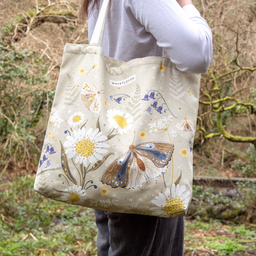 Tote Bag-CR2503TB - Celtic Rainforest Moth Tote Bag-Whistlefish