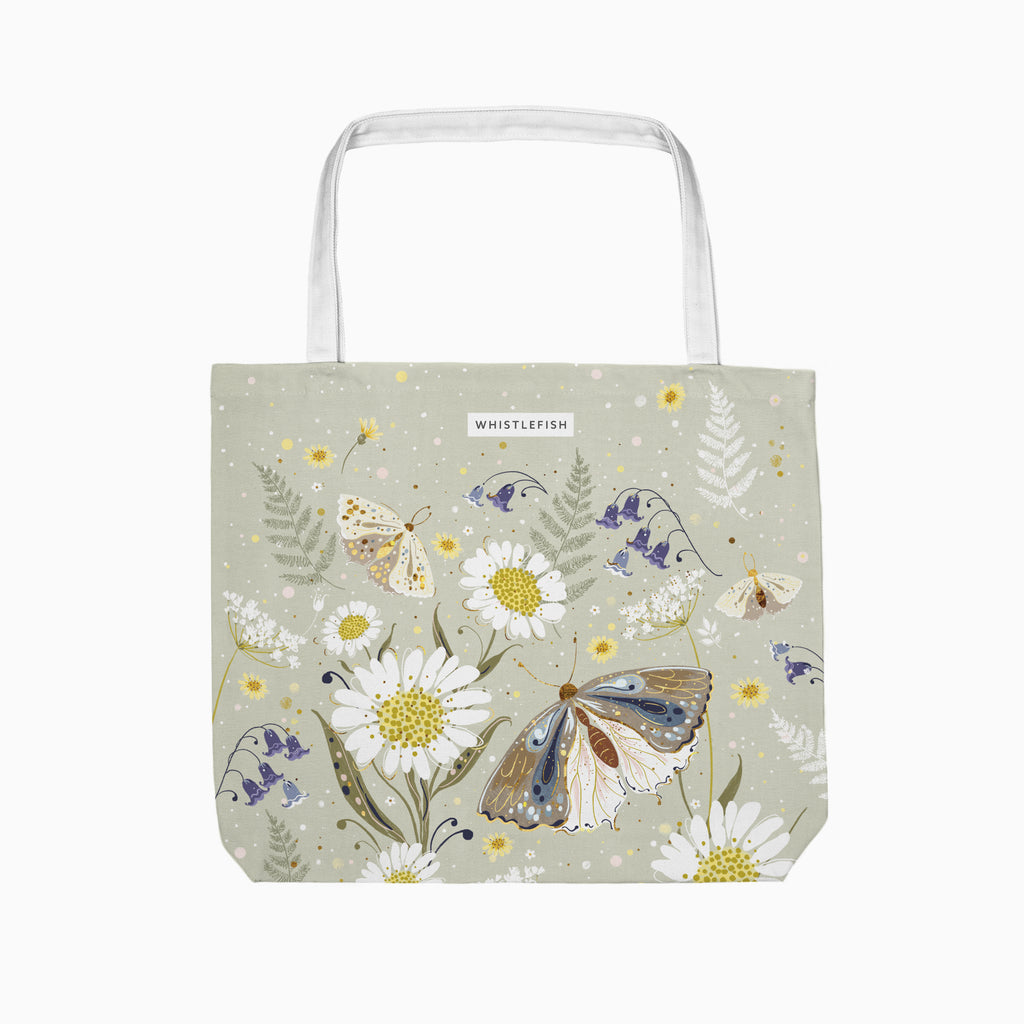 Tote Bag-CR2503TB - Celtic Rainforest Moth Tote Bag-Whistlefish