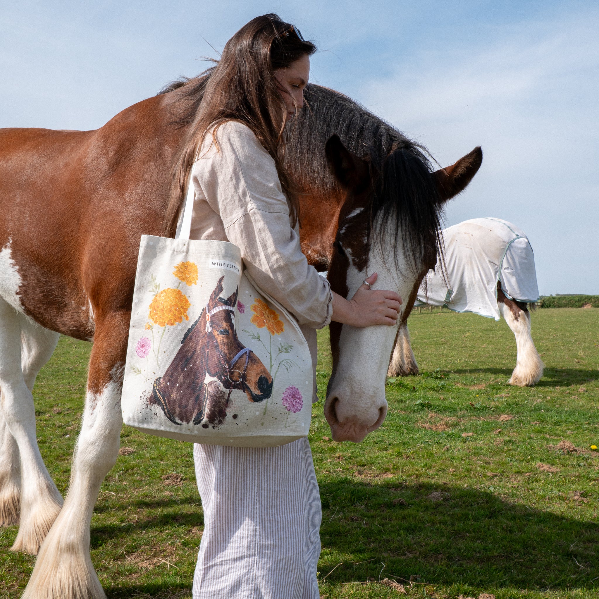 Tote Bag-EQ02TB - Grace & Gallop Natural Tote Bag-Whistlefish