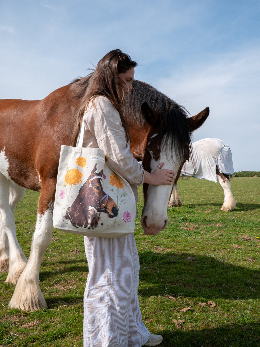 Tote Bag-EQ02TB - Grace & Gallop Natural Tote Bag-Whistlefish