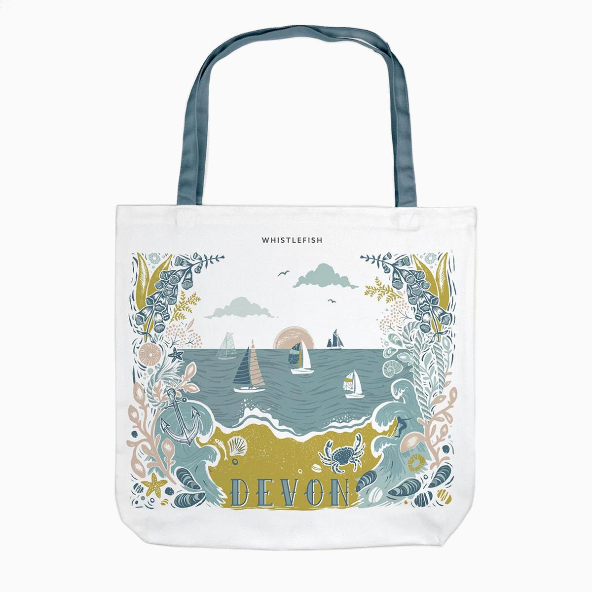 Tote Bag-WTB40 - Devon Beach Tote Bag-Whistlefish