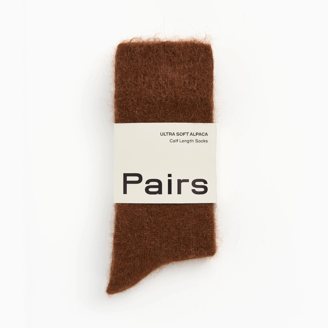 Socks-USALEVBRNM - Chestnut Brown Medium Alpaca Socks-Pairs Socks