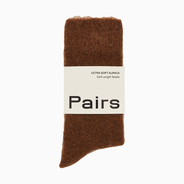 Socks-USALEVBRNS - Chestnut Brown Ultra Soft Alpaca Sock-Pairs Socks