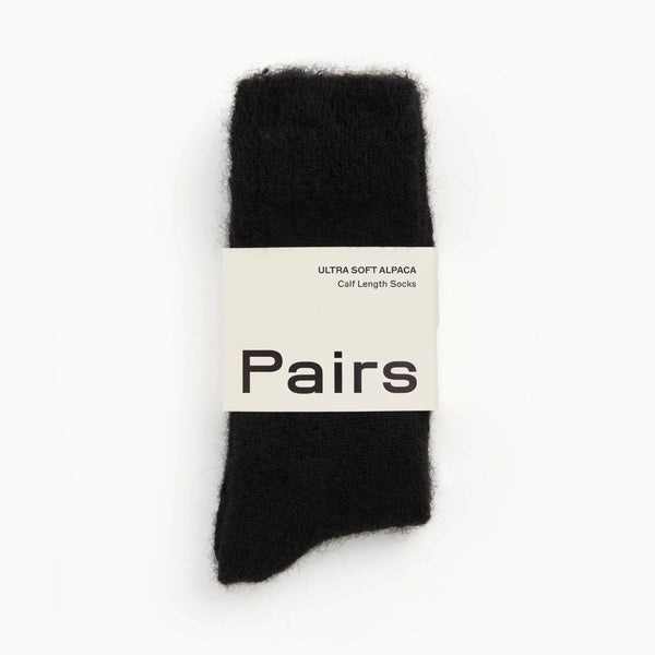True Black Medium Alpaca Socks - Whistlefish